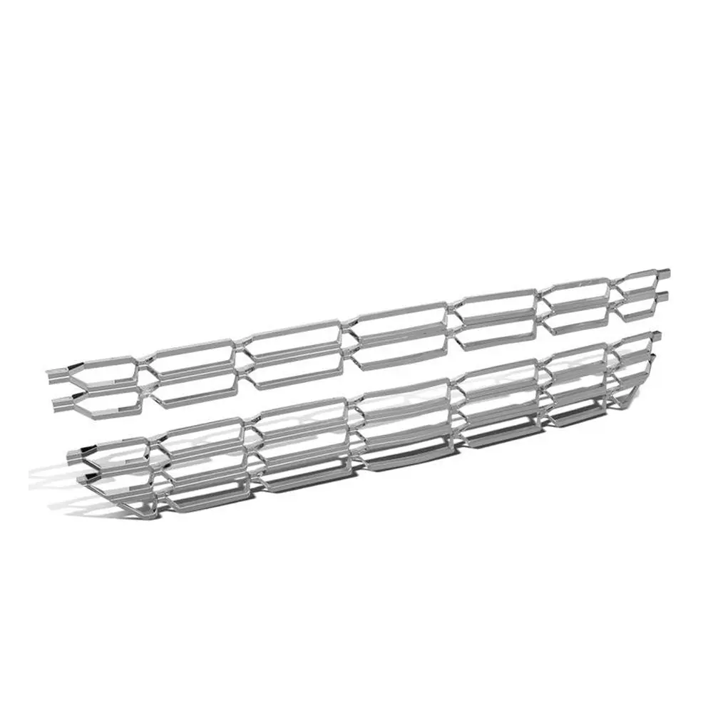 Front Up/Down Chrome Grille Insert Honeycomb For 16-18 Silverado 1500 Ls Lt Wt 1