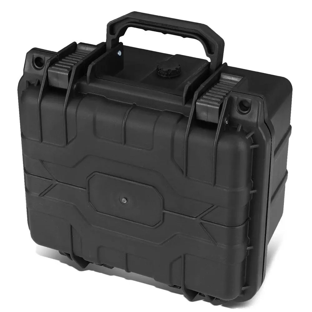 Black Heavy Duty Ip65 Rated Water/Dust Proof Storage Case With Foam Insert 9.5" X 7.5" X 5.5" 1