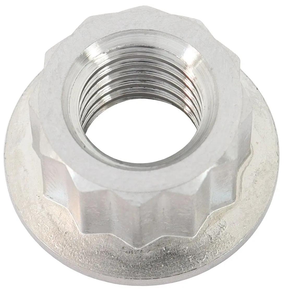 Lightweight Titanium M10 X 1.5 Lock Nut – 12-Point Billet Design (Af3504-0010) 1