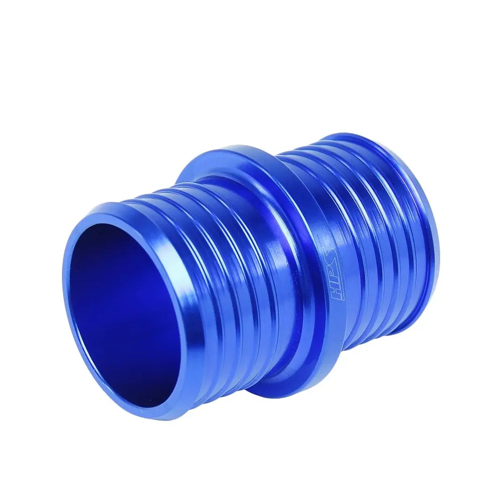 Hps 3/4" (19Mm) Blue Billet Aluminum Hose Joiner Union Connector 1-1/2" Length 1