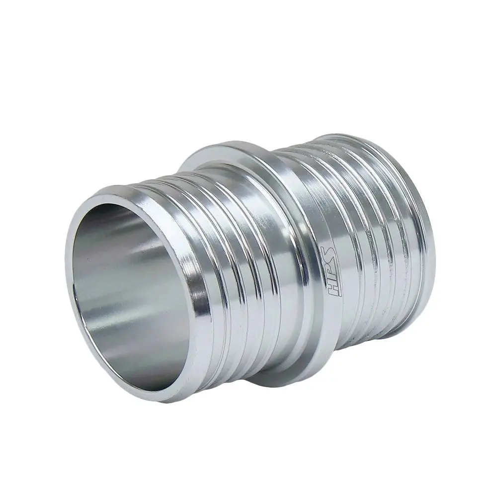 Hps 1-1/4" (32Mm) Silver Billet Aluminum Hose Joiner Union Connector 2" Length 1