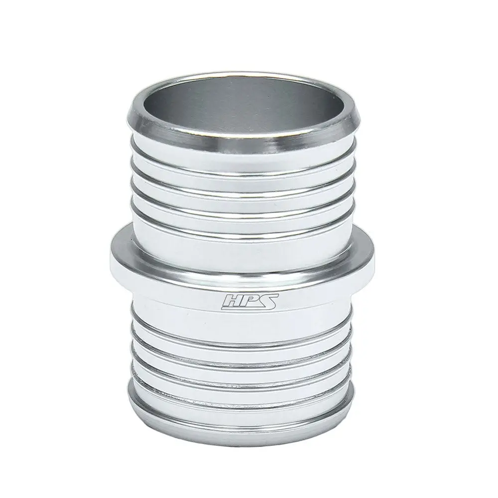 Hps 3/4" (19Mm) Silver Billet Aluminum Hose Joiner Union Connector 1-1/2" Length 2