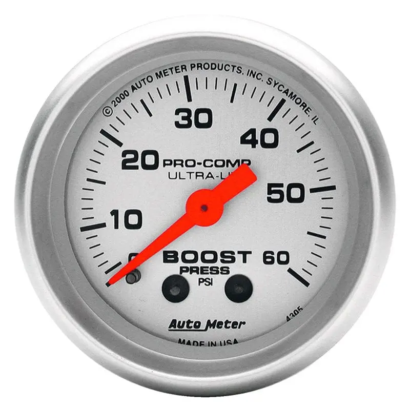 Ultra-Lite Au4305 Boost Pressure Gauge – Compact 2.5" Analog Display 1