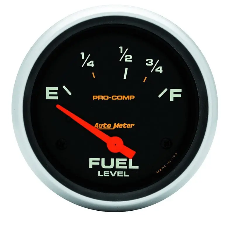 Autometer Pro-Comp Fuel Level Gauge – 0–30 Ohm Input, Black Face (Au5416) 1