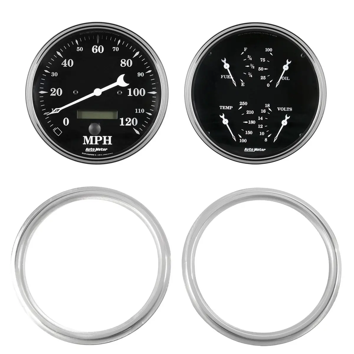 Autometer Vintage-Inspired Black Series Instrument Cluster – Model 7039-07 1
