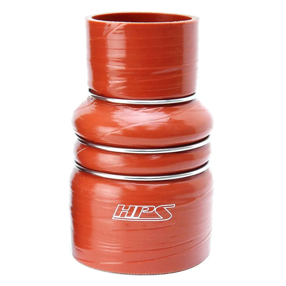 Hps 2" - 2-1/2" (51-63Mm) Id Orange 4Ply Silicone Charge Air Cooler Cac Hose Reducer 6" Length Hot Side 1
