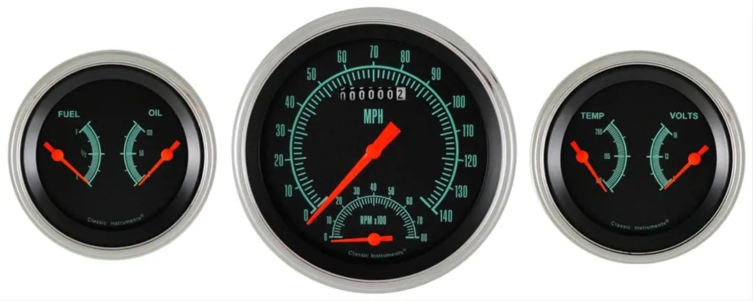 Classic Instruments Gs61Slc G-Stock Series Analog Gauge Set – 6-Gauge Dash Kit With Chrome Bezels 1
