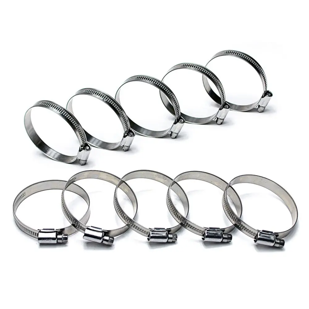 10X Hps Stainless Steel Embossed Hose Clamp Fit Range 2.00" - 3.00" (51Mm-76Mm) , Size #40 1