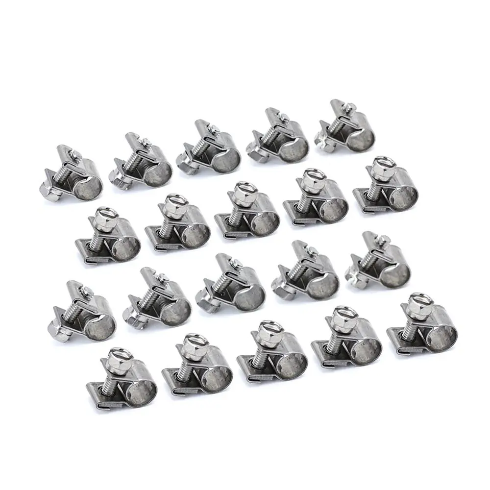 Hps 304 Stainless Steel Fuel Injection Hose Clamp 20Pcs Fit Range 5/16"-25/64" (8Mm-10Mm), 9Mm Smooth Band, #10 1