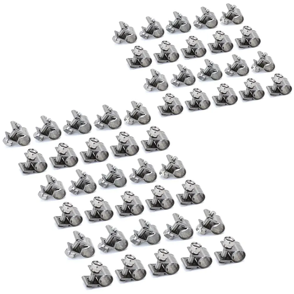 Hps 304 Stainless Steel Fuel Injection Hose Clamp 50Pcs Fit Range 23/64"-7/16" (9Mm-11Mm), 9Mm Smooth Band, #11 1