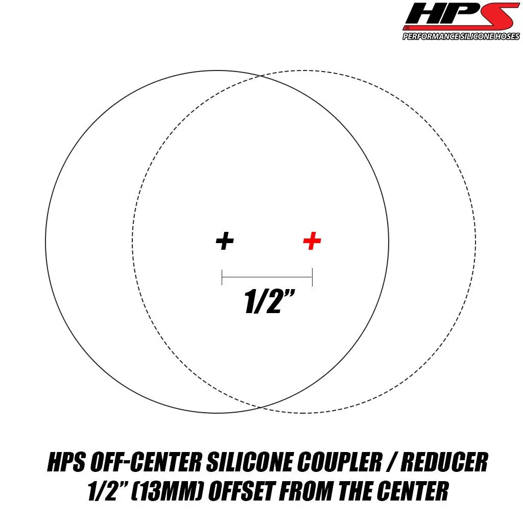 Hps 2" - 2-1/2" (51Mm - 63Mm) Id 1/2" Offset Reducer Coupler Hose 4-Ply High Temp Silicone Blue 6" Length 2