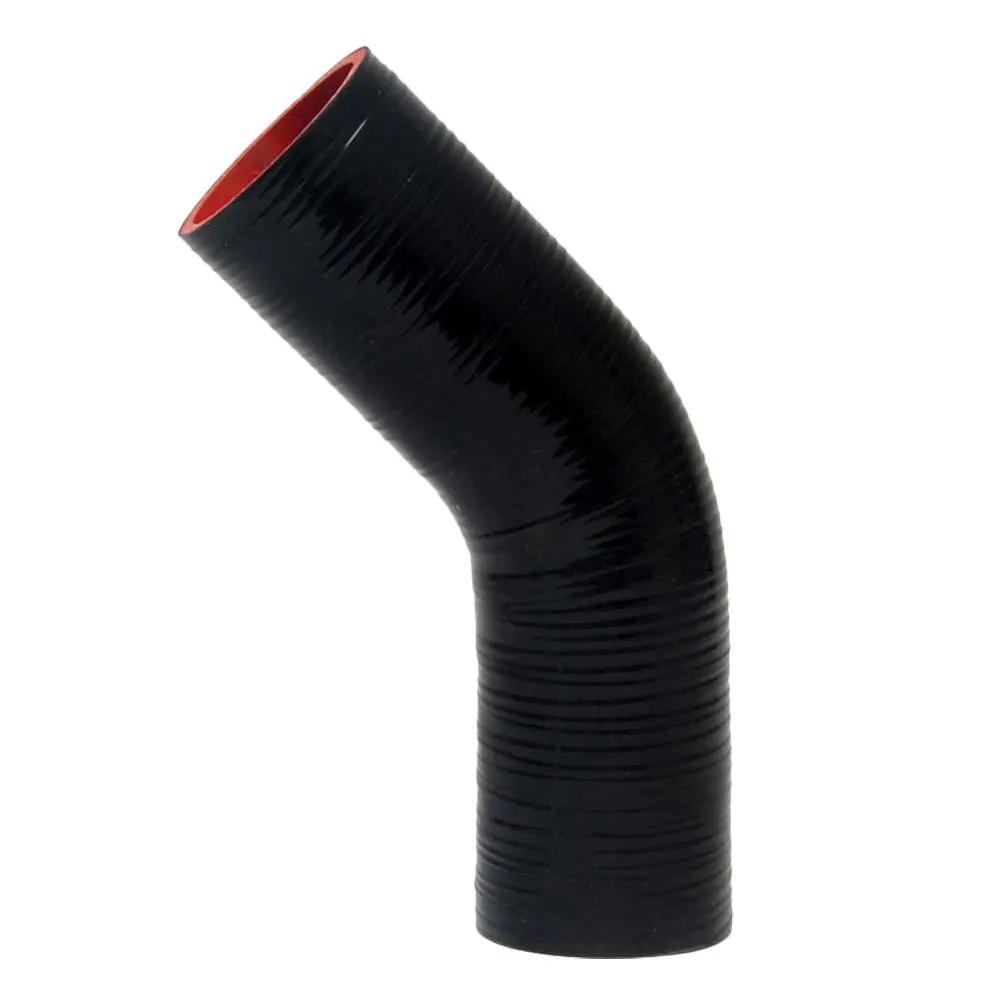 Hps 2" (51Mm) Id 45 Degree Elbow Hose Coupler 4-Ply High Temp Silicone Black 5" Leg Length 1