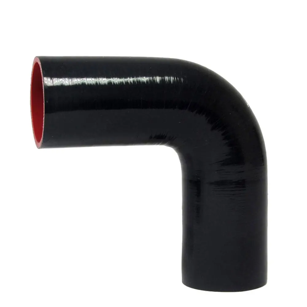 Hps 1-5/8" (41Mm) Id 90 Degree Elbow Hose Coupler 4-Ply High Temp Silicone Black 5" Leg Length 1
