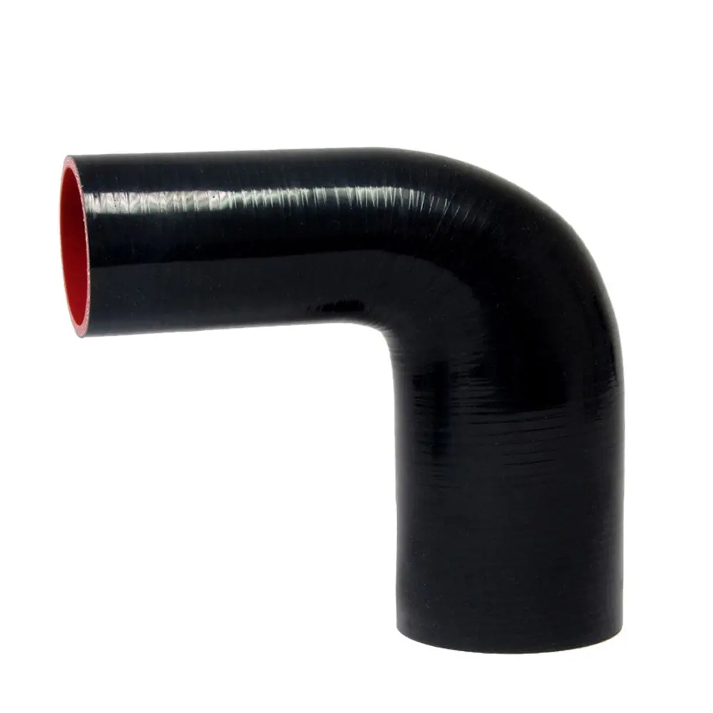Hps 1-1/8" - 1-1/4" (28Mm - 32Mm) Id 90 Degree Elbow Hose Reducer 4-Ply High Temp Silicone Black 5" Leg Length 1