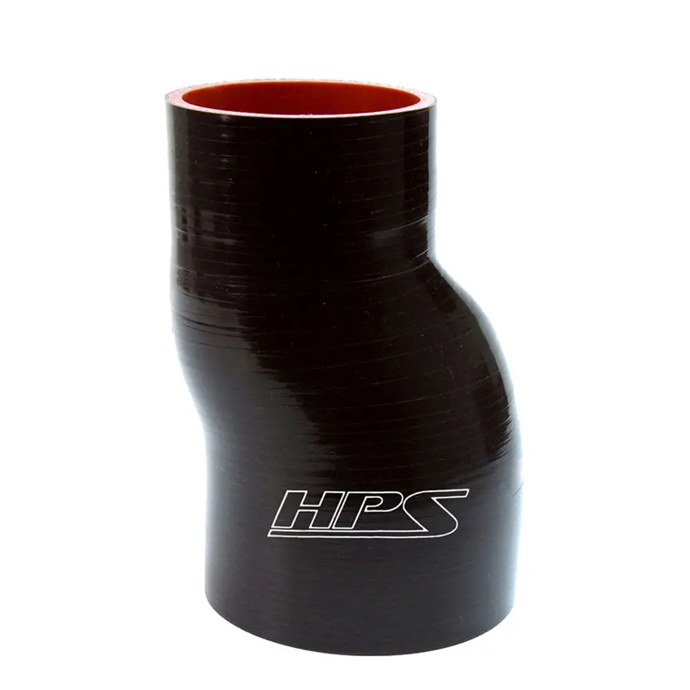 Hps 3.5" - 4" (89Mm - 102Mm) Id 1/2" Offset Reducer Coupler Hose 4-Ply High Temp Silicone Black 6" Length 1