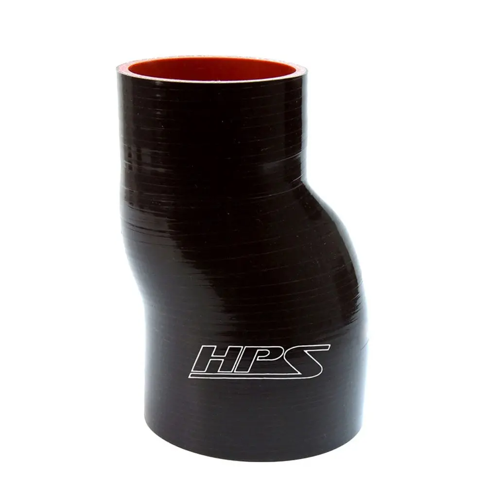 Hps 4" - 4-1/2" (102Mm - 114Mm) Id 1/2" Offset Reducer Coupler Hose 4-Ply High Temp Silicone Black 6" Length 1