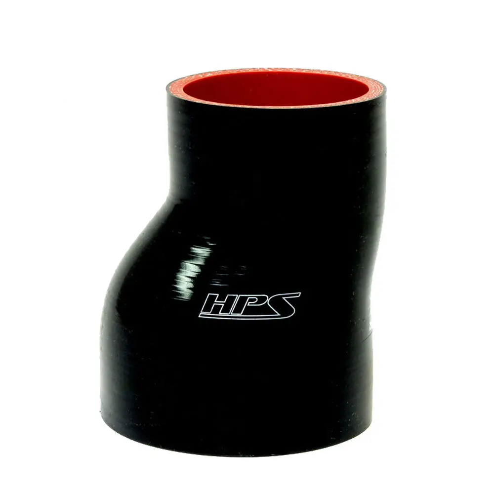 Hps 3" - 3.5" (76Mm - 89Mm) Id 1/2" Offset Reducer Coupler Hose 4-Ply High Temp Silicone Black 4" Length 1