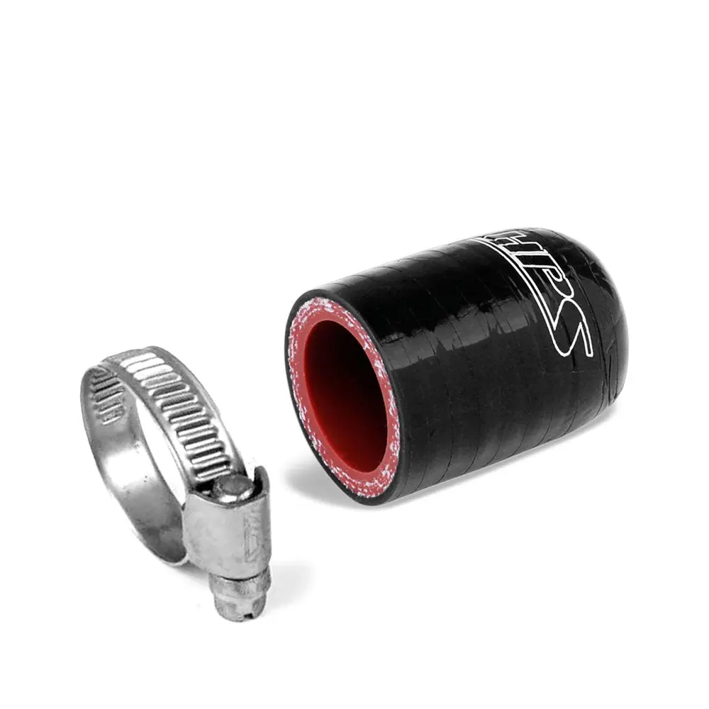 Hps 1-1/2" (38Mm) Id, 1-3/4" Long Black Silicone Reinforced Coolant Cap W/Clamp For Heater Vacuum Valve Water Port 1