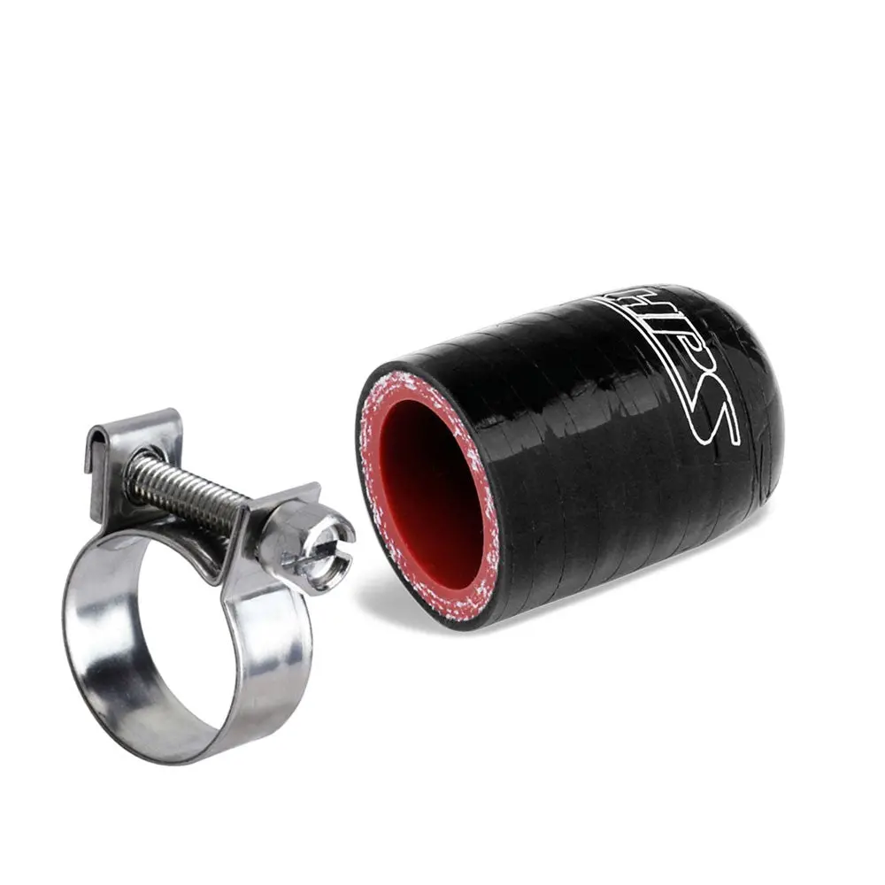 Hps 5/32" (4Mm) Id, 1-1/2" Long Black Silicone Reinforced Coolant Hose Cap W/Clamp For Bypass Heater Vacuum Valve Water Port 1