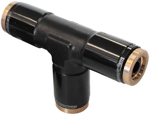 Af125-02Blk 3/16" Push-To-Connect Tee Fitting – 120 Series, Black Anodized 1
