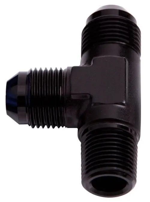 3/8" Npt To -8An Tee Fitting – Black Anodized Branch Connector For Fuel Or Oil Lines 1