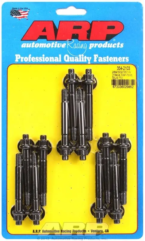 12-Point Black Oxide Intake Manifold Stud Kit – High-Strength Threaded Hardware 1