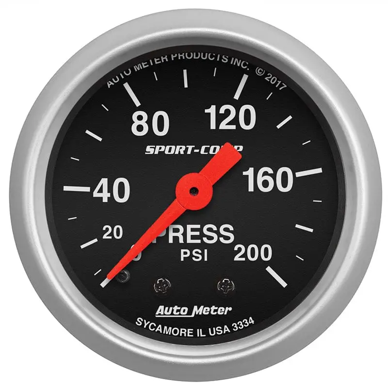 Autometer Sport-Comp Pressure Gauge – Analog 2-1/16" Dial, Au3334 Series 1