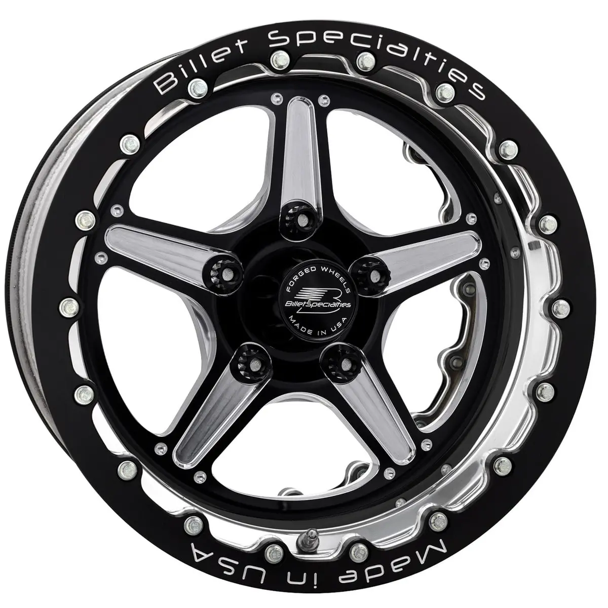 Billet Specialties Brdb23515L6545 Street Lite Double Beadlock Wheel – 15" Black 1