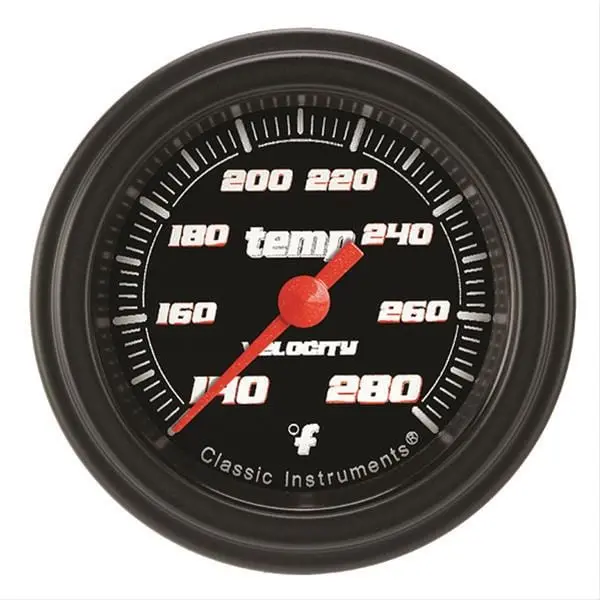 Classic Instruments Velocity Series Gauge – Black Face, 12V (Vs126Bblf-12) 1
