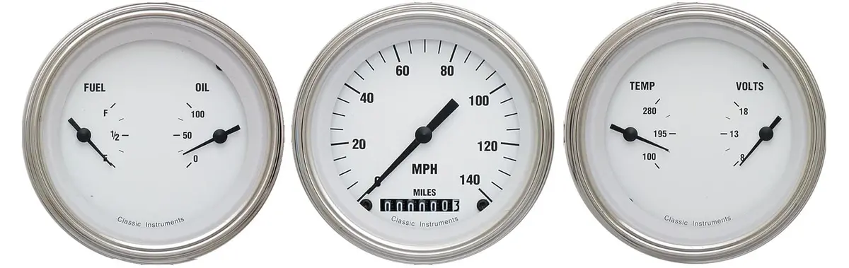 Classic Instruments White Hot Series Analog Gauge Set – Wh04Slc 1
