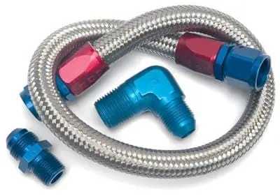 Edelbrock 8122 Stainless Steel Braided Fuel Line Kit – Flex & Corrosion Resistant 1